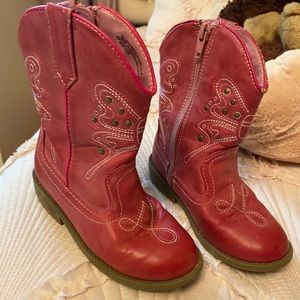 Dark pink cowboy boots